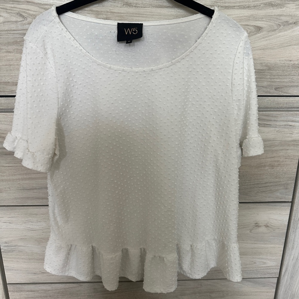 Women’s white polka dot blouse